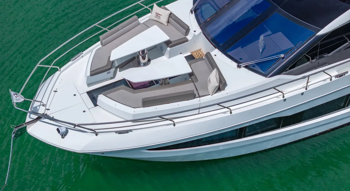 68′ Galeon bow seating from above