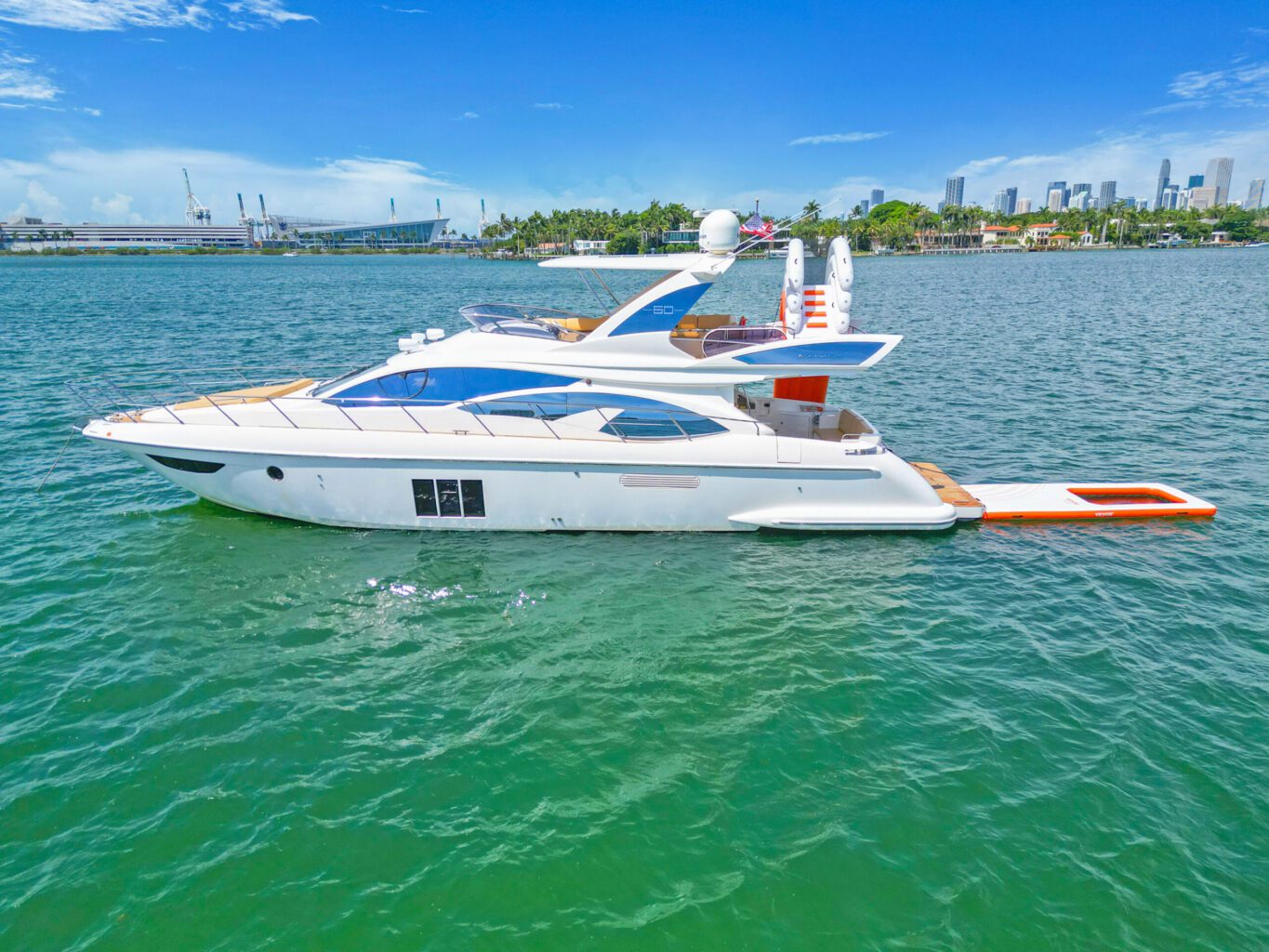 65′ Azimut + Water Toys + Jetski 1Hr, private yacht charter in Miami
