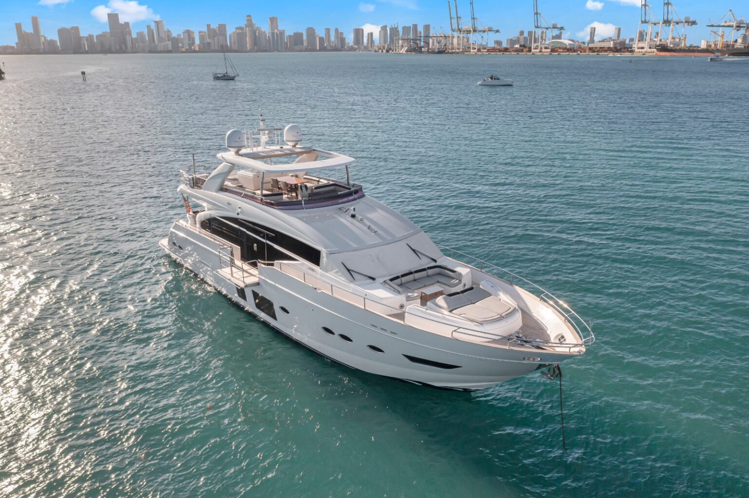 88′ Princess F + Water Toys + Jacuzzi, private yacht charter in Miami